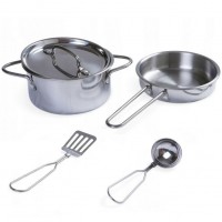 Set de jucarie vase si ustensile din metal pentru copii Set de jucarie vase si ustensile din metal pentru copii